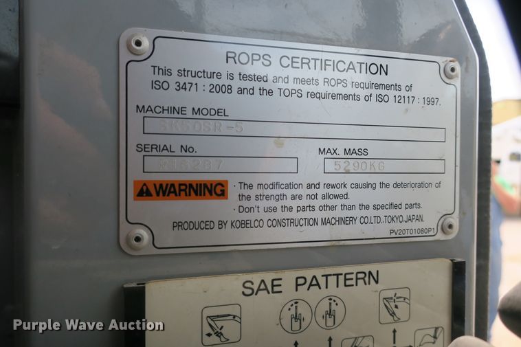 image for item EA9318 2011 Kobelco SK50SR-5 mini excavator