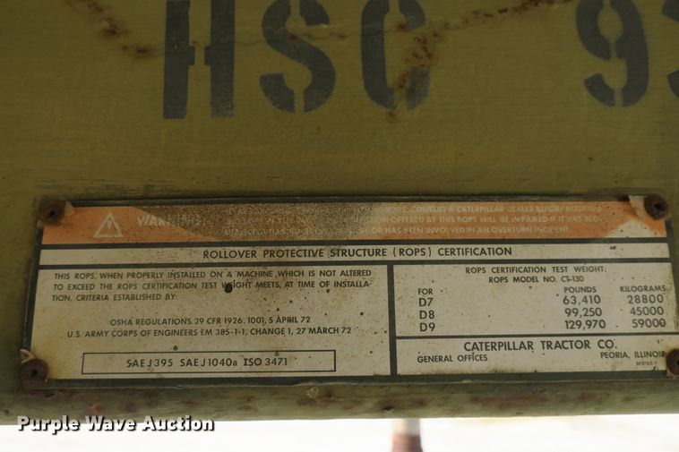 image for item EA9323 1978 Caterpillar D8K dozer