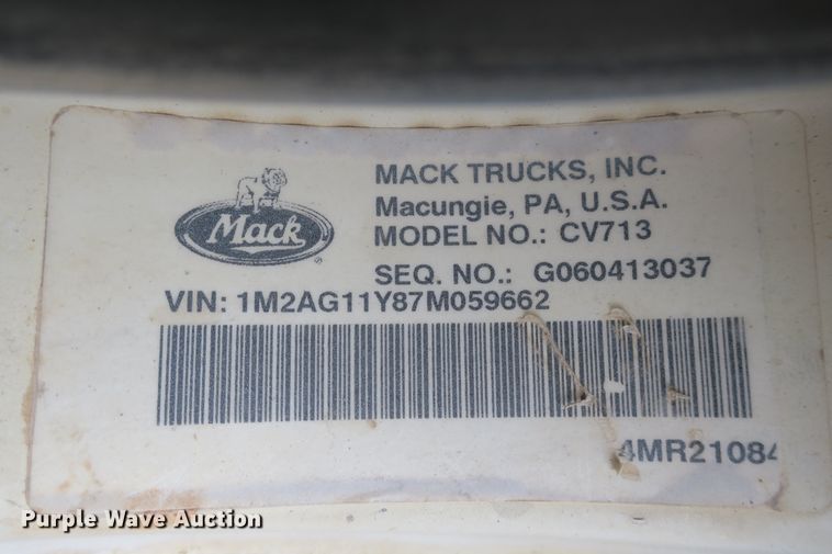 image for item EA9324 2007 Mack Granite CV713 dump truck