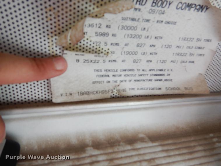 image for item ED9328 2005 Blue Bird All American school bus