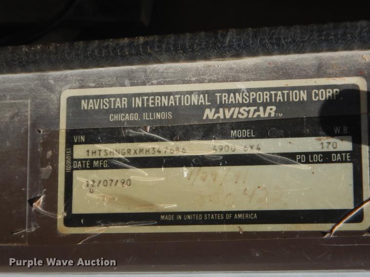 image for item ED9364 1991 International 4900 dump truck