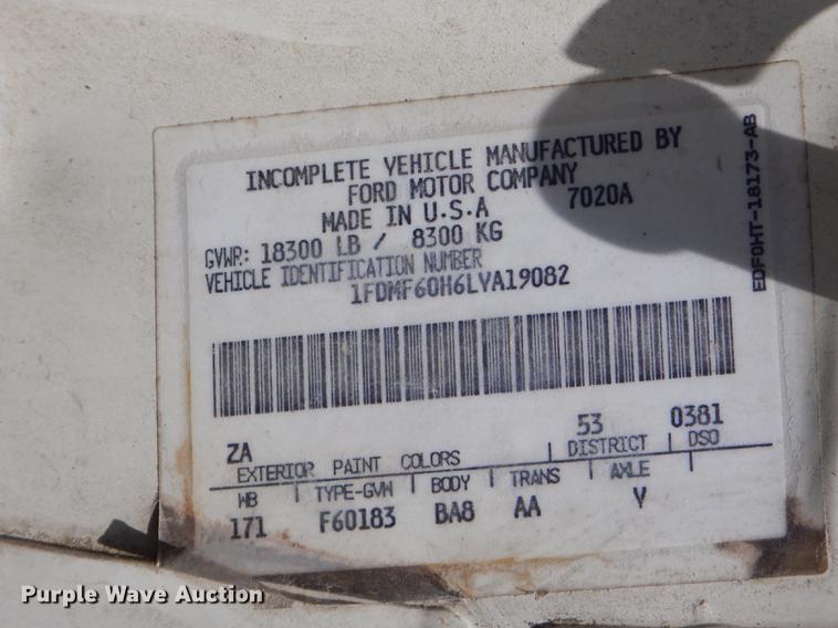 image for item ED9365 1990 Ford F600 dump flatbed truck