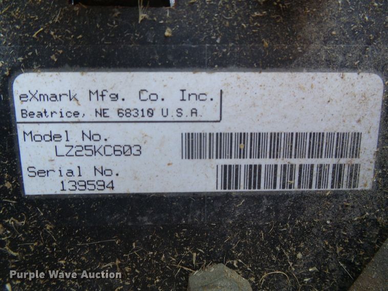 image for item EQ9100 Ex Mark LZ25KC603 ZTR lawn mower