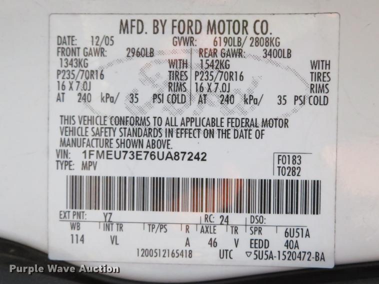image for item EV9652 2006 Ford Explorer XLT SUV