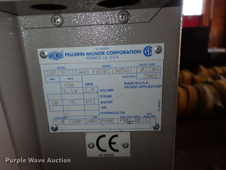 image for item FB9095 2002 Milnor washer