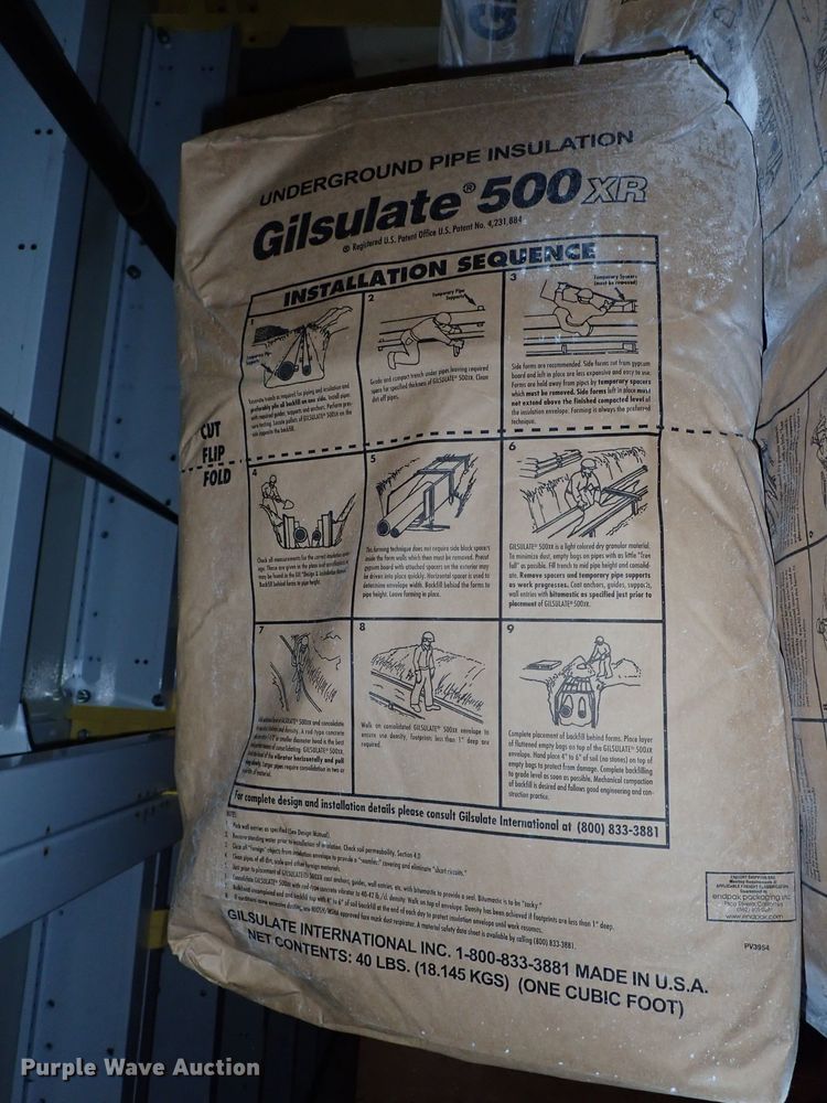 image for item FB9169 Approximately 80 bags of Gilsulate 500XR pipe insulation