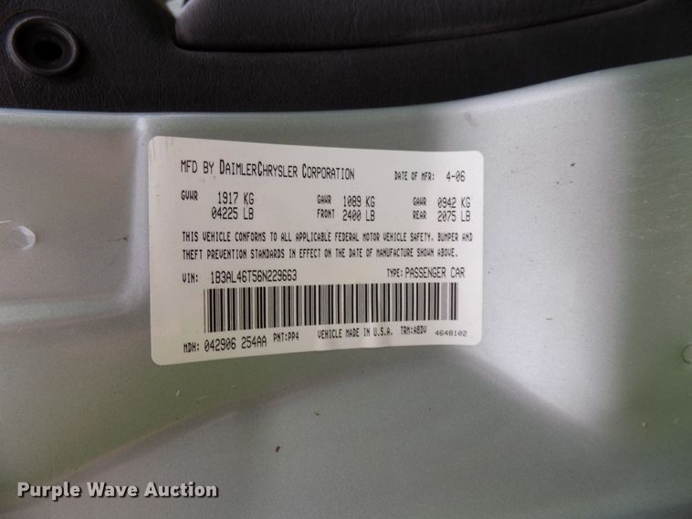 image for item FI9783 2006 Dodge Stratus