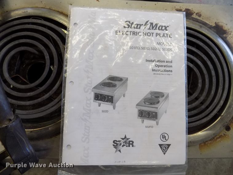 image for item FI9792 Starmax two burner hot plate