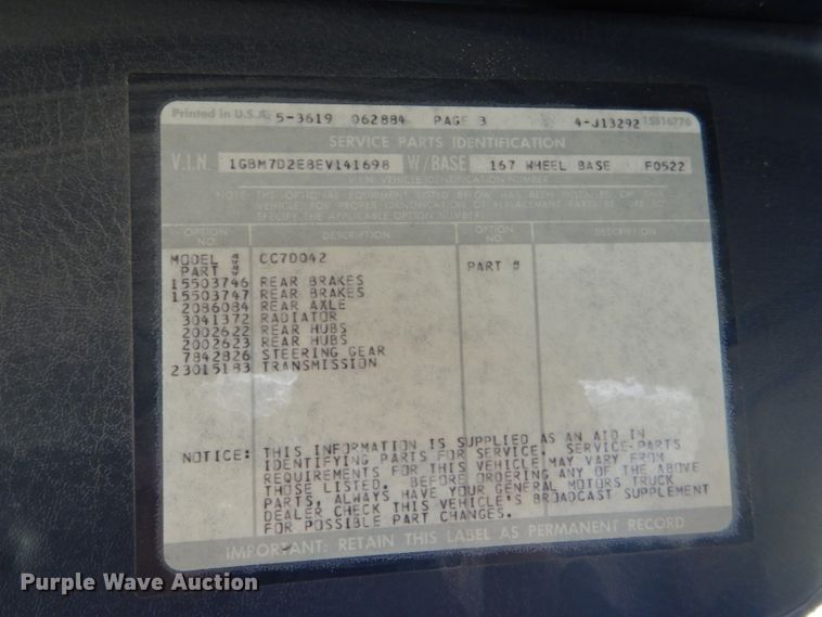 image for item FP9018 1984 Chevrolet C70 fire truck