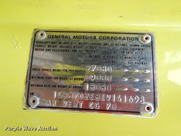 image for item FP9018 1984 Chevrolet C70 fire truck