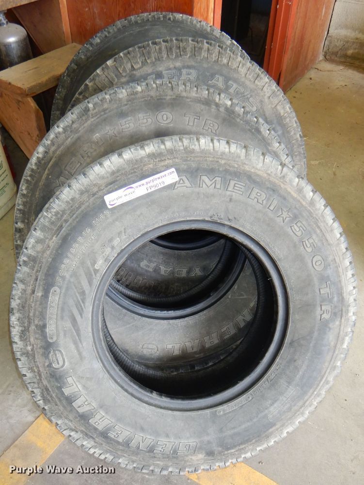 (4) General 235/85R16 tires in Herington, KS Item FP9019 sold