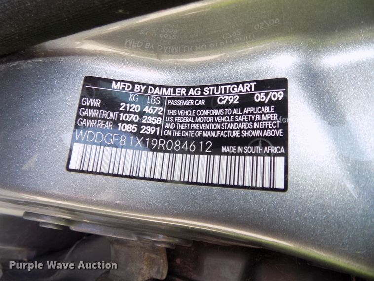 image for item DE7728 2009 Mercedes Benz C300
