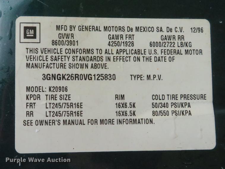 image for item DE8142 1997 Chevrolet Suburban K2500 LS SUV