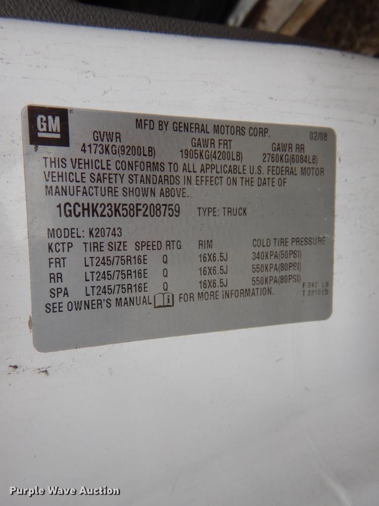 image for item DE8465 2008 Chevrolet Silverado 2500HD Crew Cab pickup truck