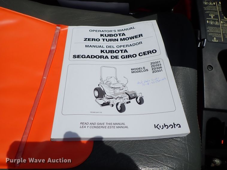 image for item DF1238 2015 Kubota ZD326HL ZTR lawn mower
