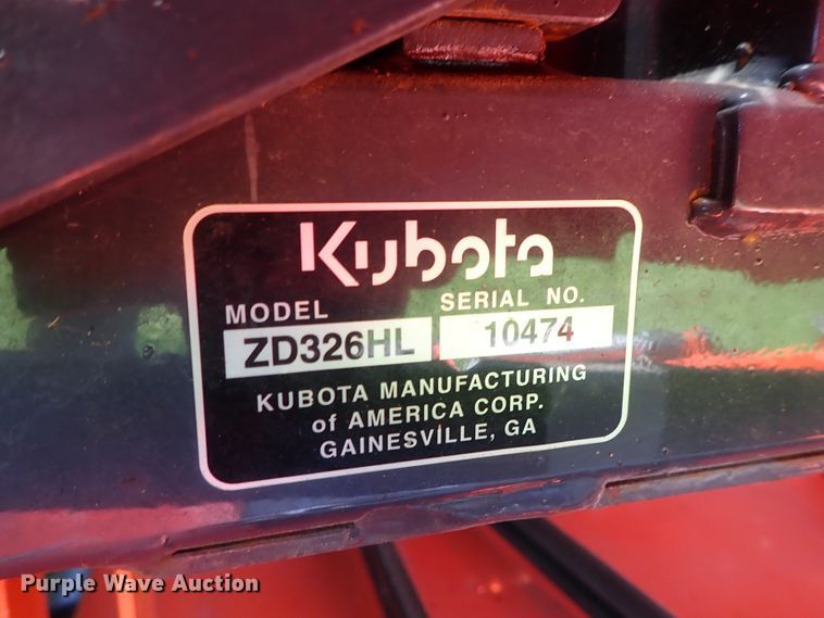 image for item DF1240 2015 Kubota ZD326HL ZTR lawn mower