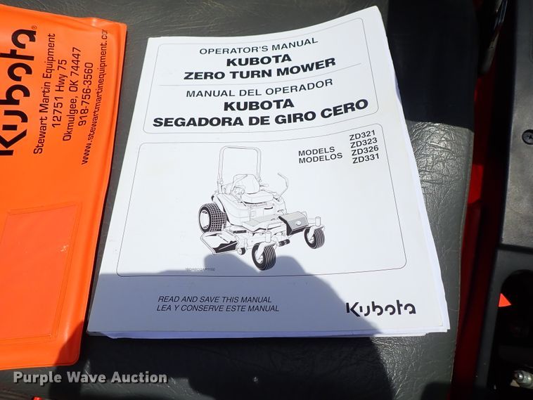 image for item DF1240 2015 Kubota ZD326HL ZTR lawn mower