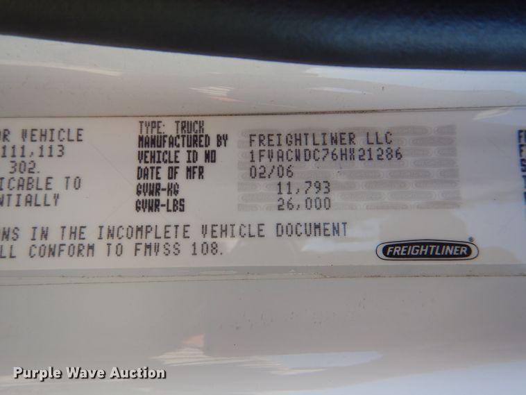 image for item DG4779 2006 Freightliner Business Class M2 box truck