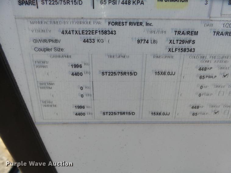 image for item DX9192 2014 Forest River XLR toy hauler camper