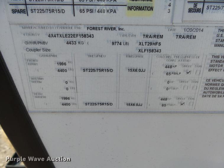 image for item DX9192 2014 Forest River XLR toy hauler camper