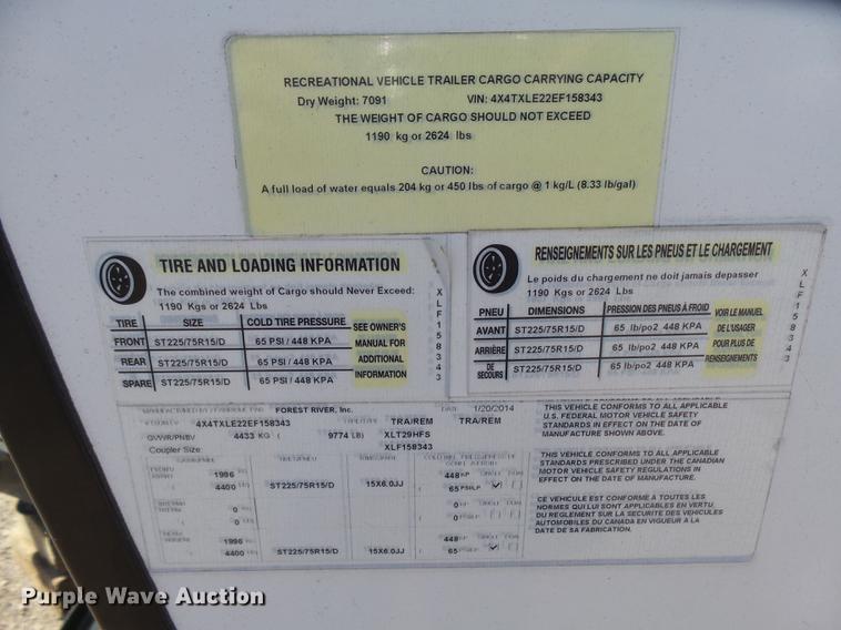 image for item DX9192 2014 Forest River XLR toy hauler camper