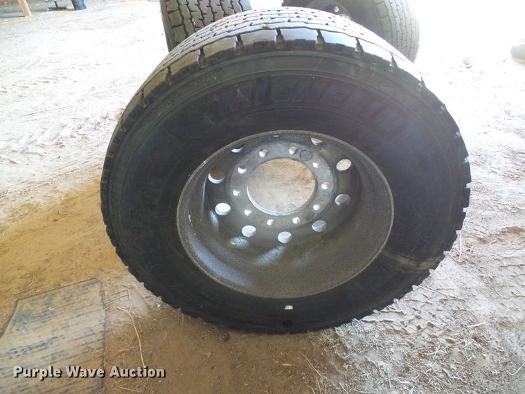 image for item EQ9106 (4) Michelin X One XDN2 445/50R22.5 super single tires and wheels