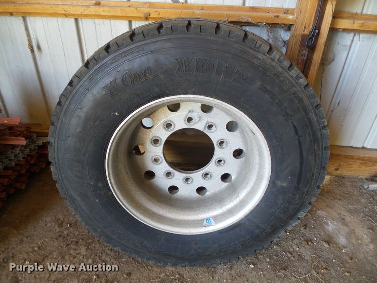 image for item EQ9106 (4) Michelin X One XDN2 445/50R22.5 super single tires and wheels