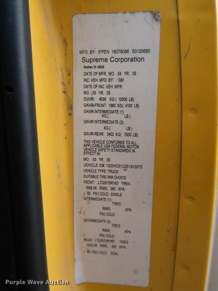 image for item FE9617 2005 GMC Savana G3500 box truck