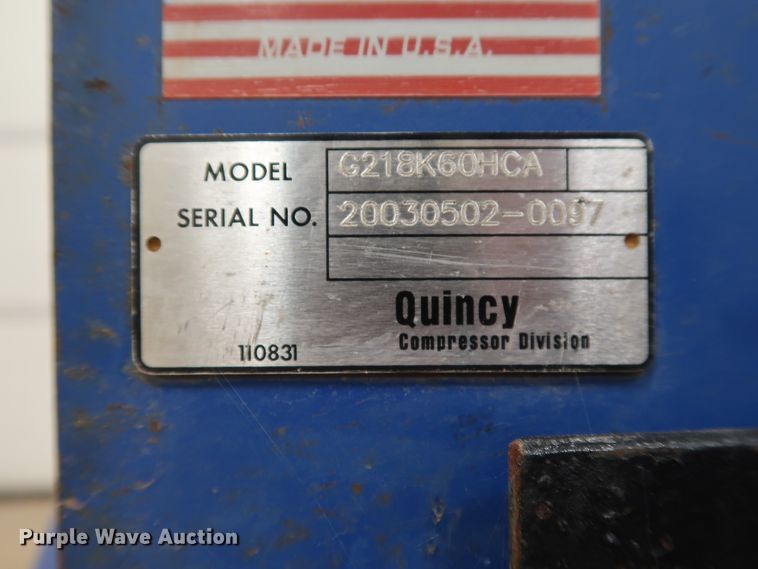 image for item FE9681 2003 Quincy QT-15 air compressor