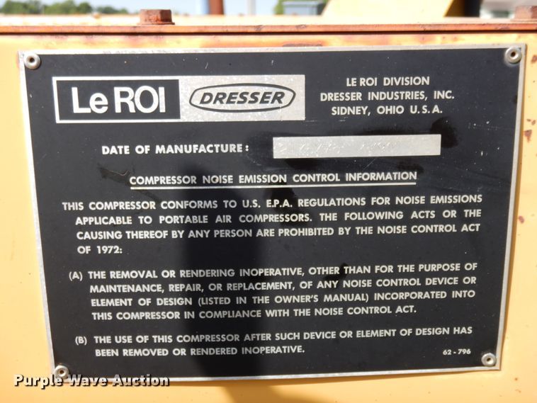 image for item FI9862 Leroi 185 air compressor