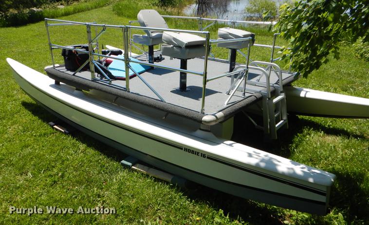image for item FT9616 Shop built Hobie Cat pontoon boat