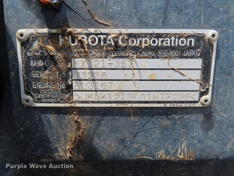 image for item DD6191 2010 Kubota KX121-3ST mini excavator