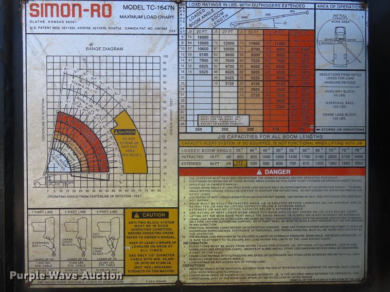 image for item DD6292 1993 International 4700 crane truck