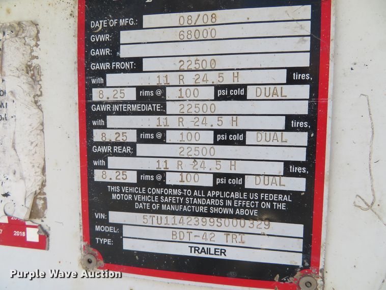 image for item DD7104 2009 CTS BDT-42 bottom dump trailer