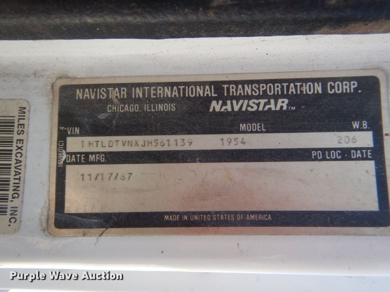 image for item DE3523 1988 International S1900 dump truck