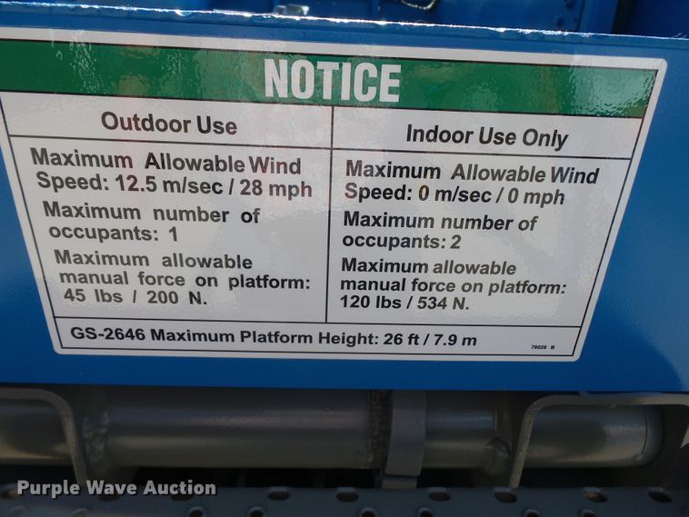 image for item DE7830 Genie GS2646 scissor lift