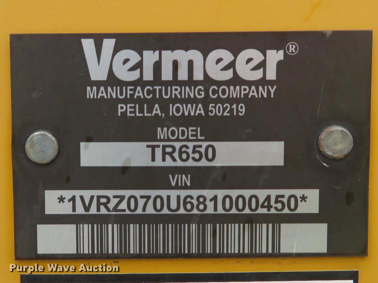 image for item DE8140 2008 Vermeer RT650 trencher