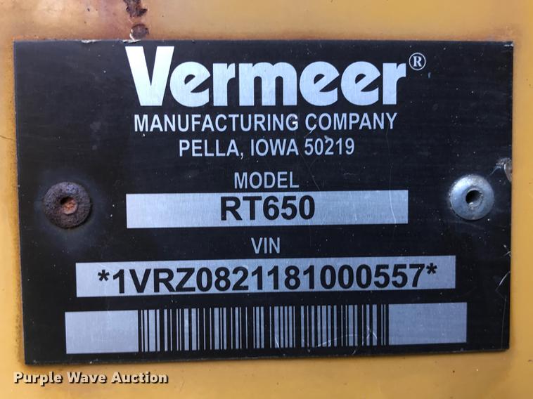 image for item DE8140 2008 Vermeer RT650 trencher