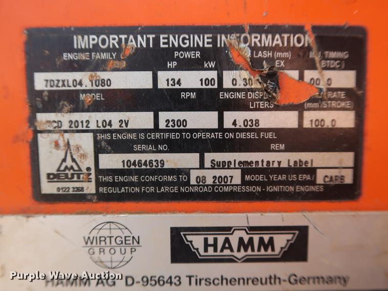 image for item DG3497 2008 Hamm 3410P single drum vibratory roller