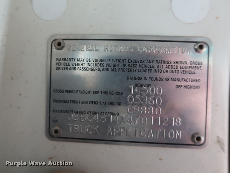 image for item DG4032 2004 Chevrolet W4500 box truck