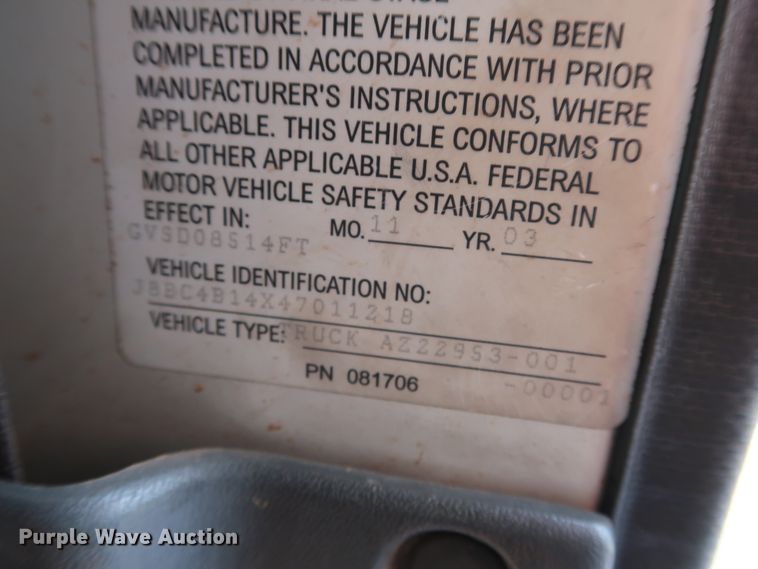 image for item DG4032 2004 Chevrolet W4500 box truck