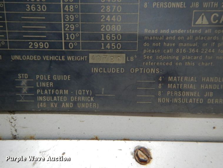 image for item DG4770 2000 Sterling LT7500 digger derrick truck