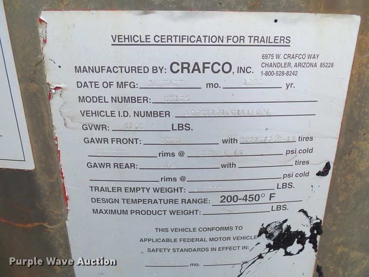 image for item DI0512 1998 Crafco SS125 melter applicator