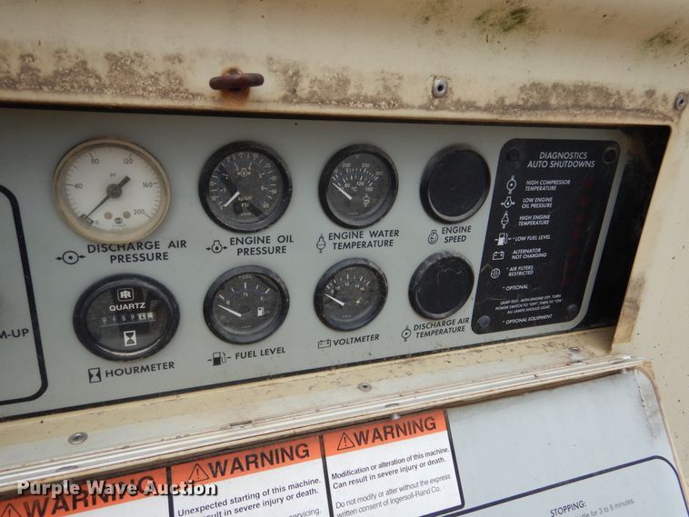 image for item DY9845 1993 Ingersoll Rand 185 air compressor