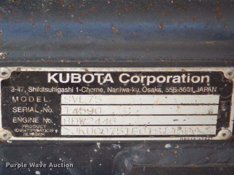 image for item ED9345 2013 Kubota SVL75 skid steer