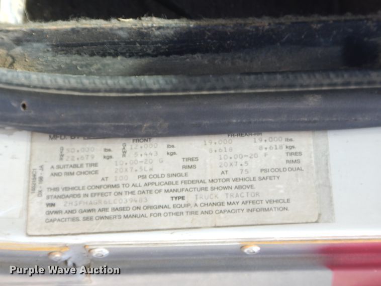 image for item ED9350 1990 International 9400 dump truck