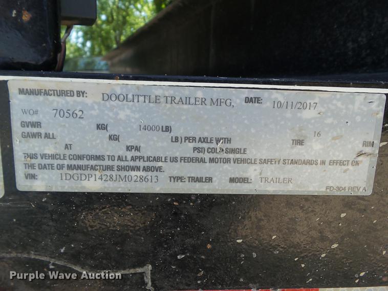 image for item EM9761 2018 Doolittle dump trailer