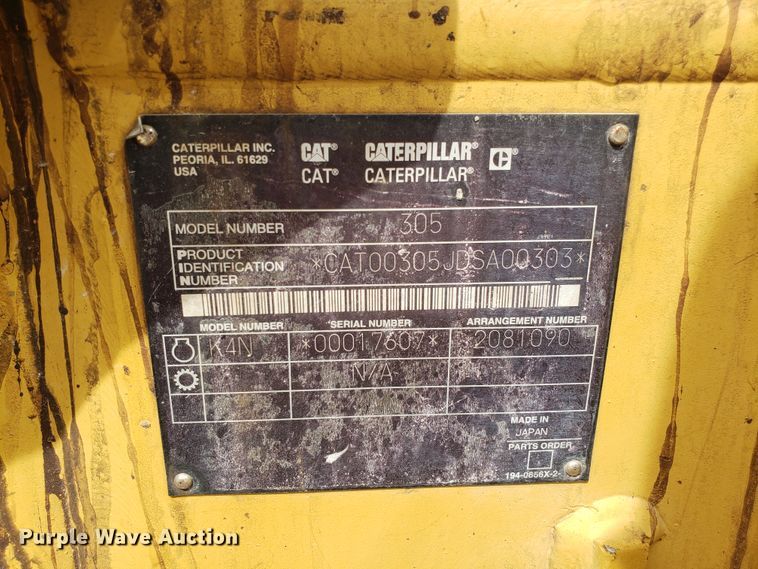 image for item EN9864 2003 Caterpillar 305C CR mini excavator