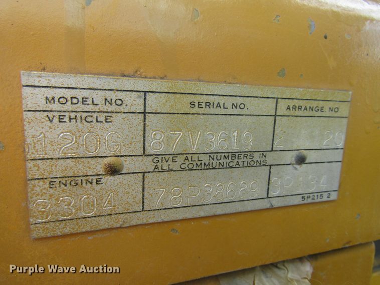 image for item EU9689 1979 Caterpillar 120G motor grader