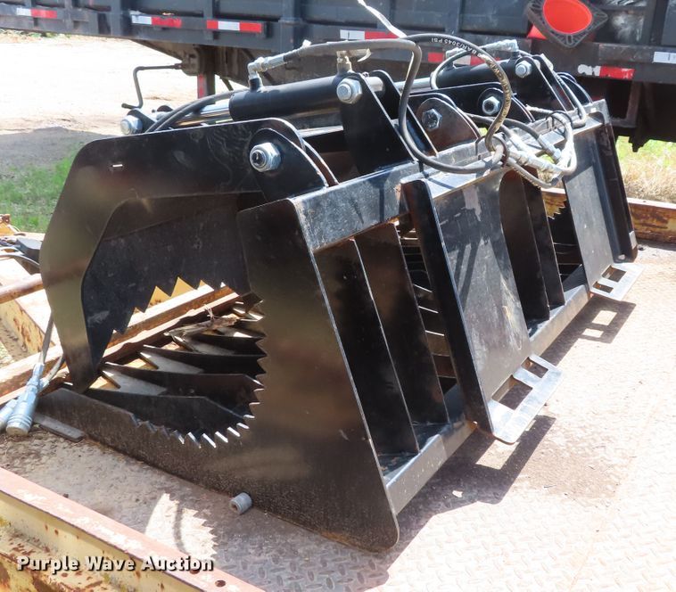 image for item FJ9142 66"W skid steer grapple bucket